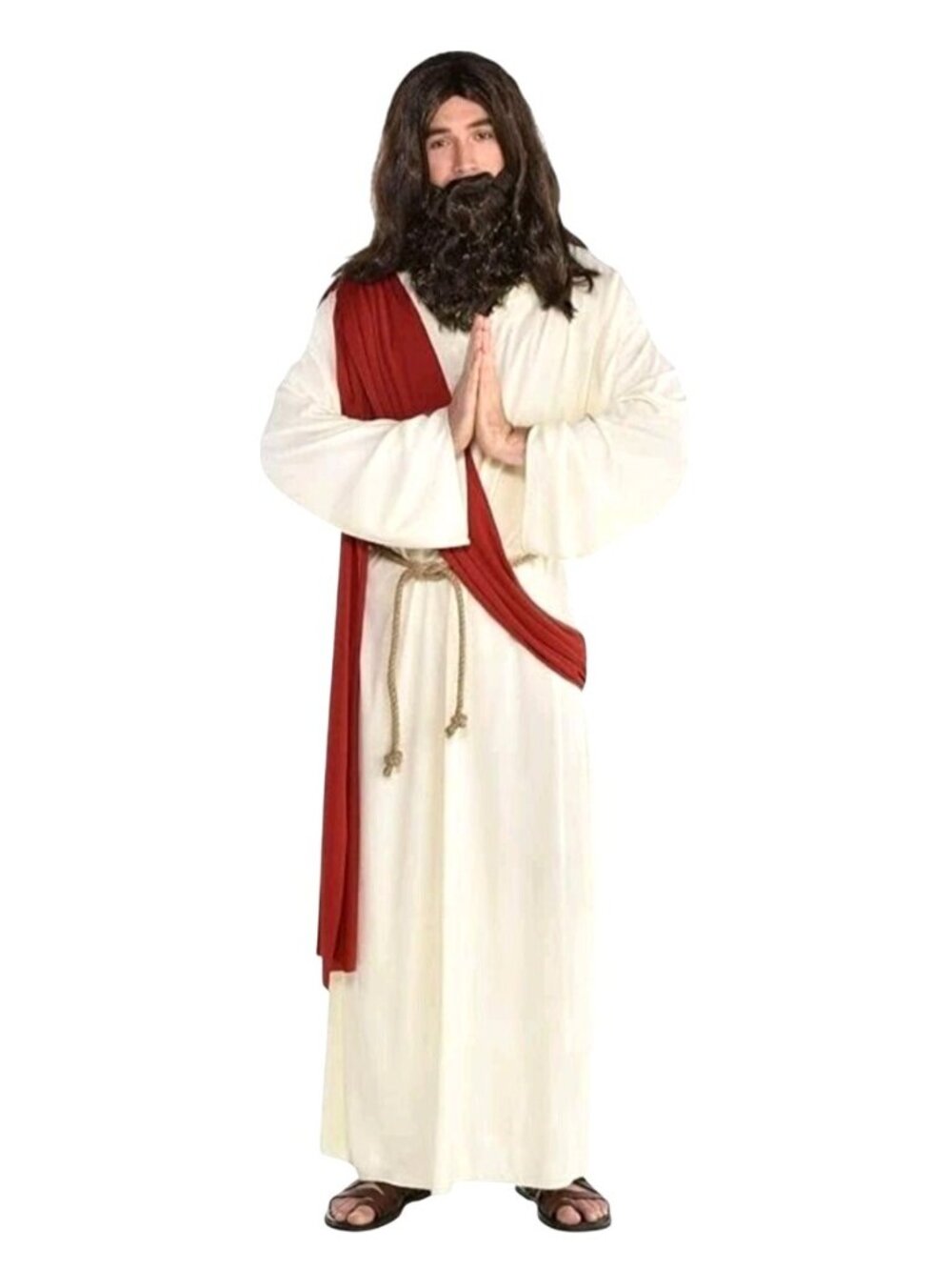 Mens Jesus Costume Robe Sash Belt Standard Religious Biblical Costume